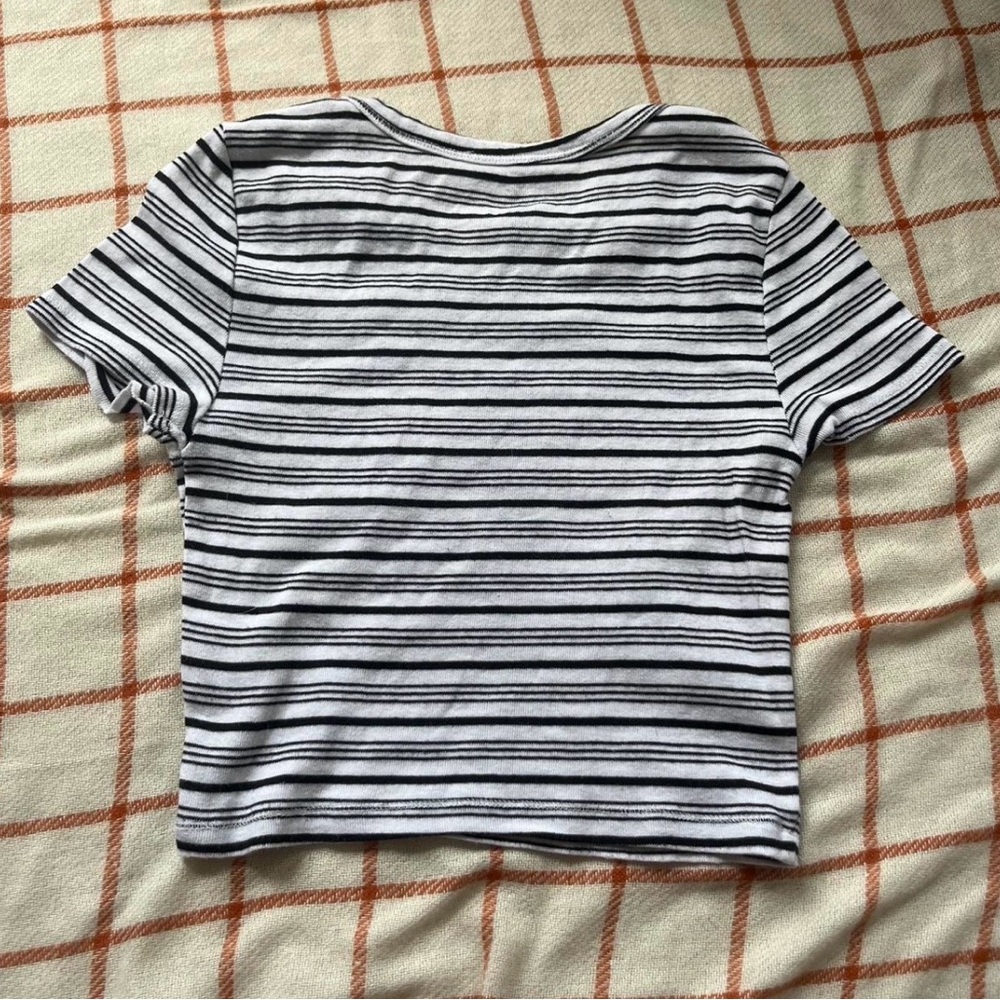 PacSun Black and White Striped Crop Top